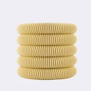 Front - facing SandStone 3D plant pot with a stacked, ribbed texture for contemporary decor.